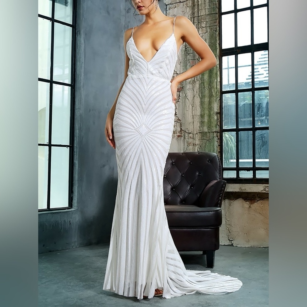 Elegant White Evening Gown